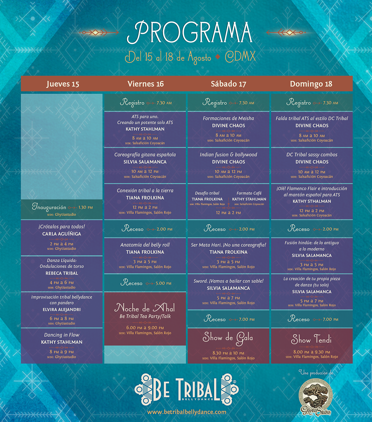 BeTribalBellydance 2019 Horarios Oficiales